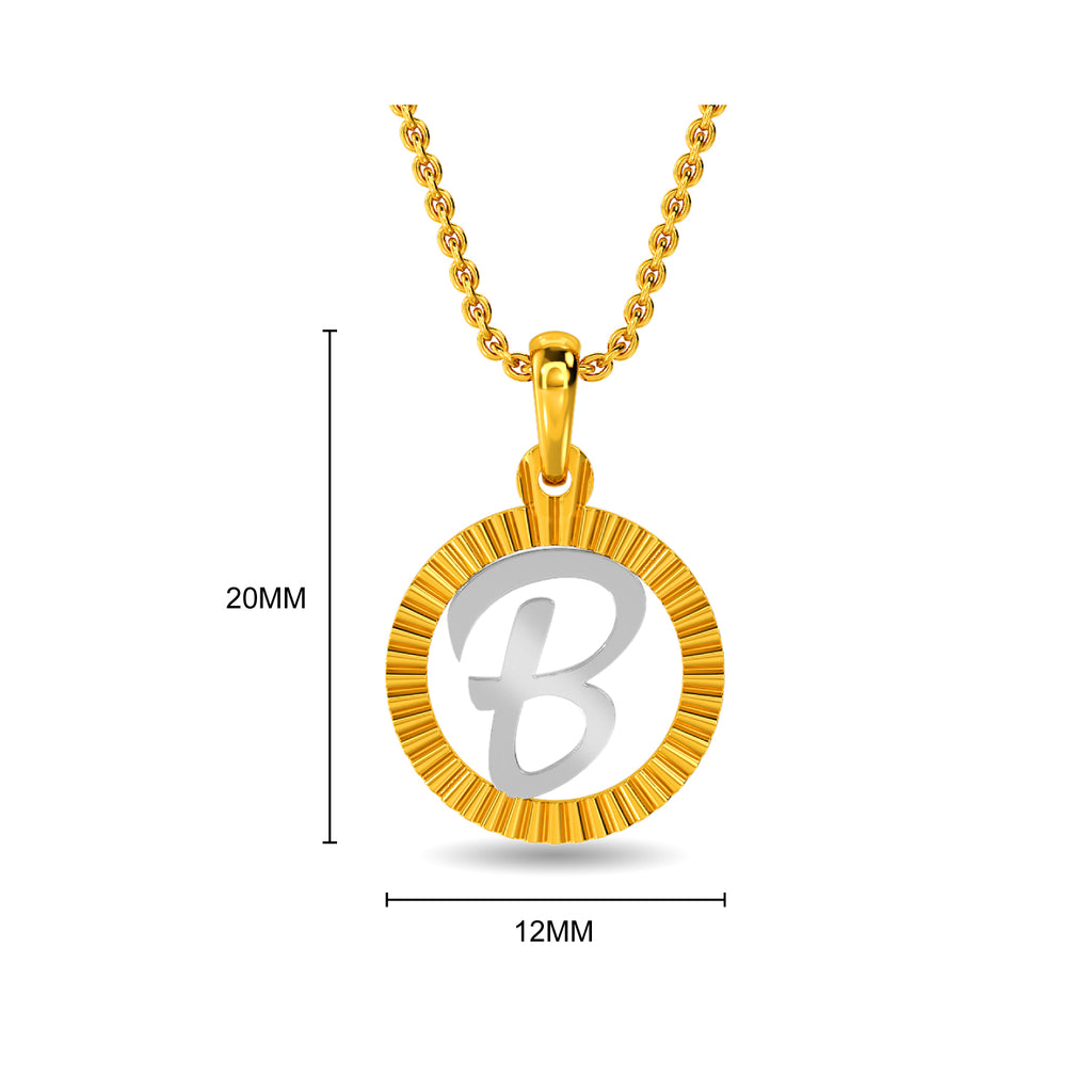 Initial B Gold Pendant