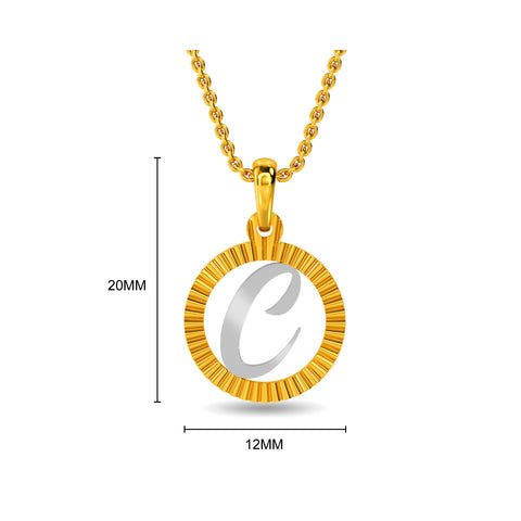 Initial C Gold Pendant