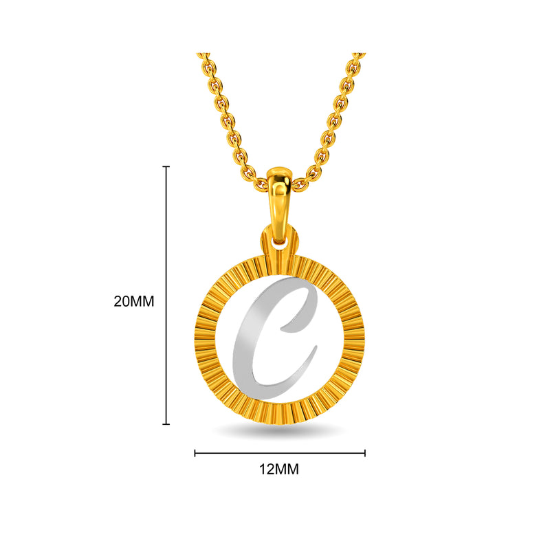 Initial C Gold Pendant