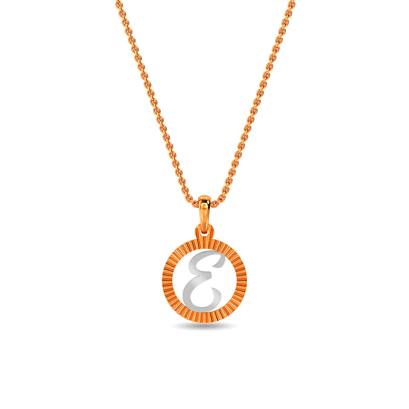 Initial E Gold Pendant