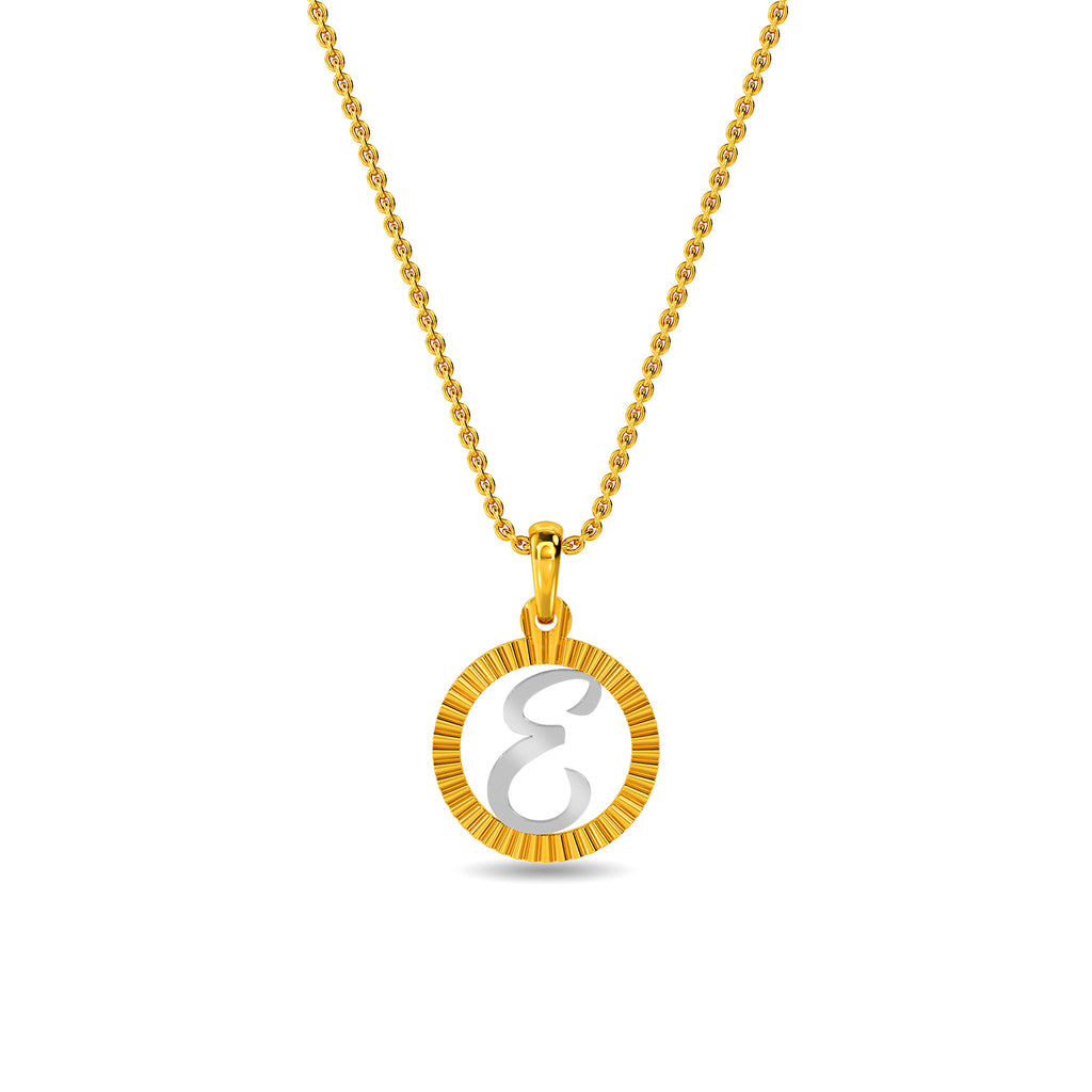 Initial E Gold Pendant