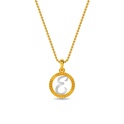 Initial E Gold Pendant