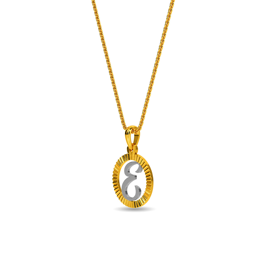 Initial E Gold Pendant