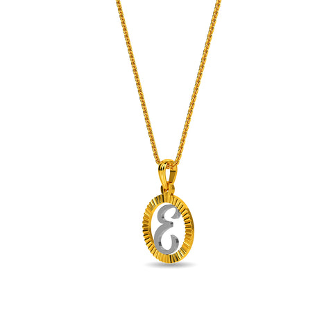 Initial E Gold Pendant