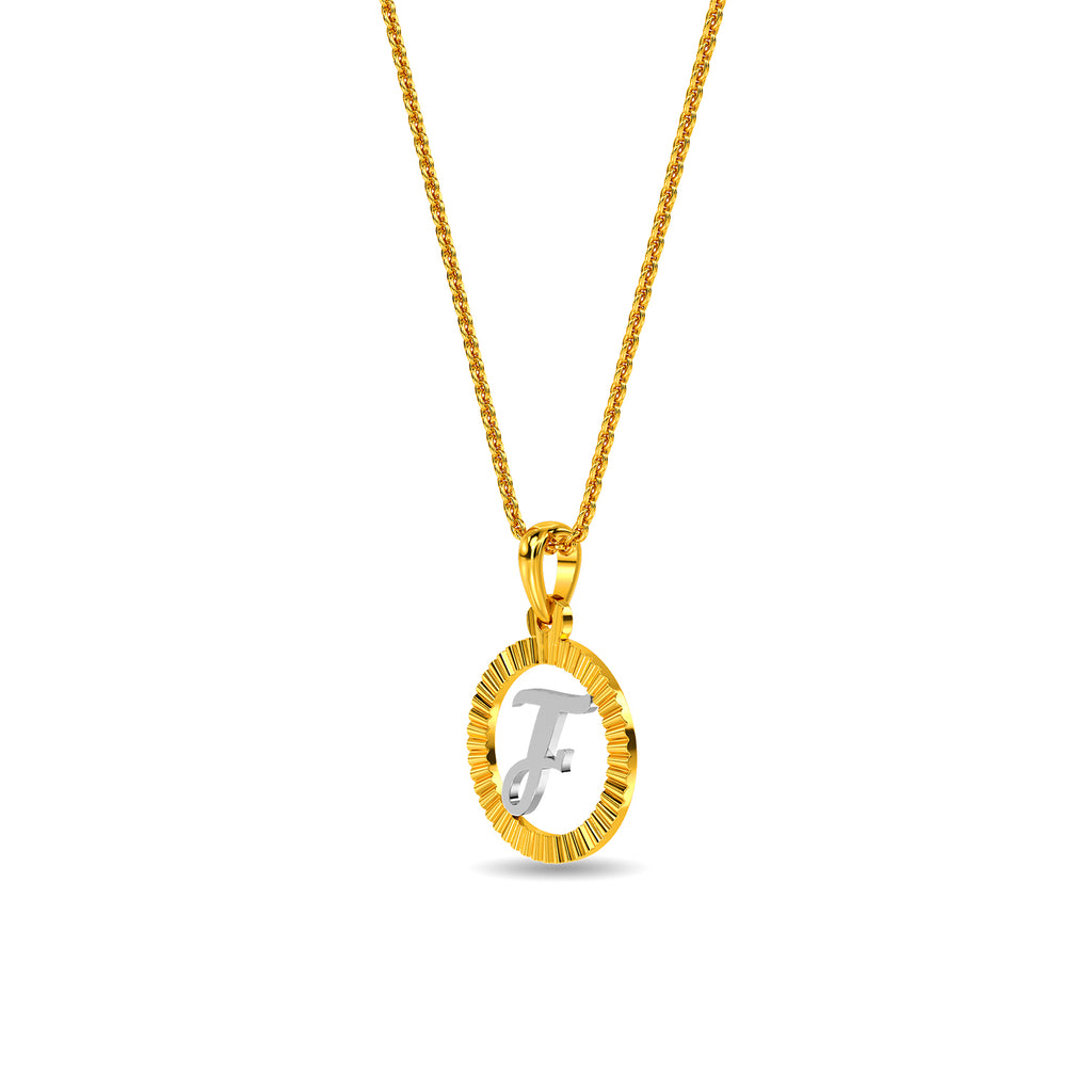 Initial F Gold Pendant