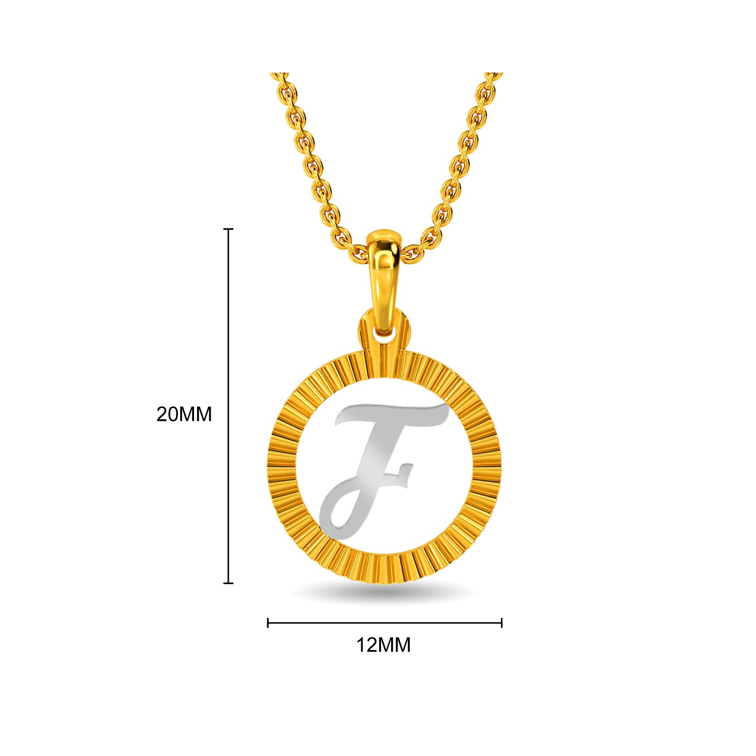 Initial F Gold Pendant
