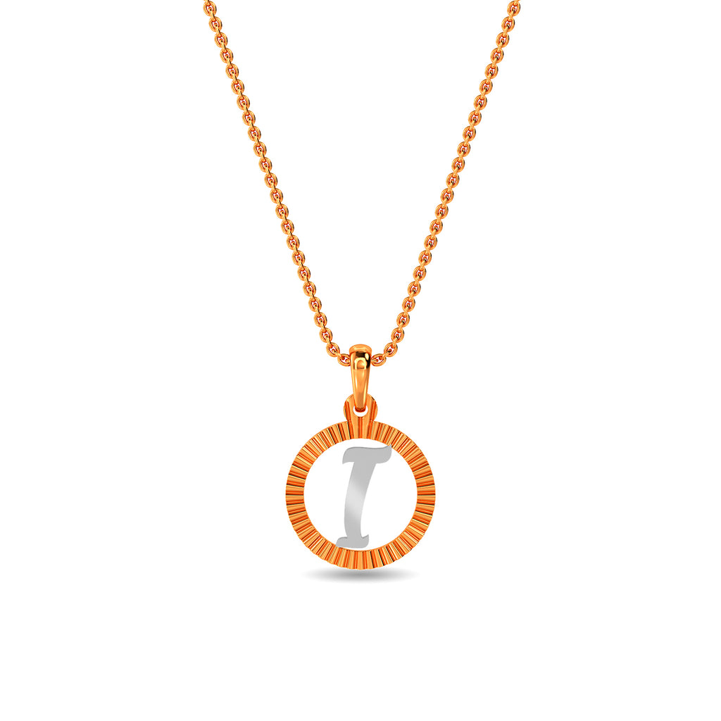 Initial I Gold Pendant
