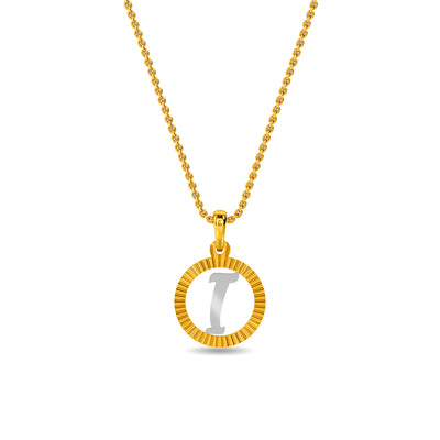 Initial I Gold Pendant