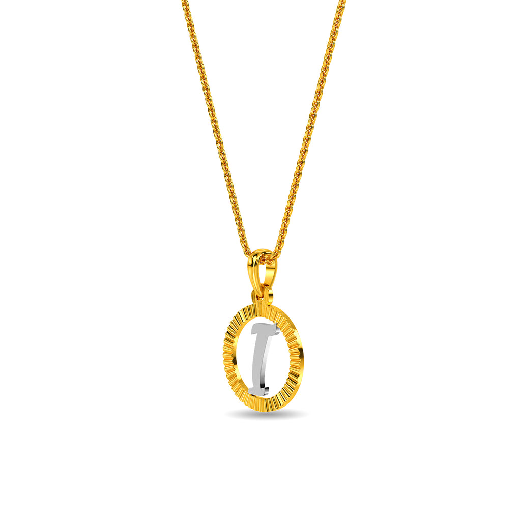Initial I Gold Pendant