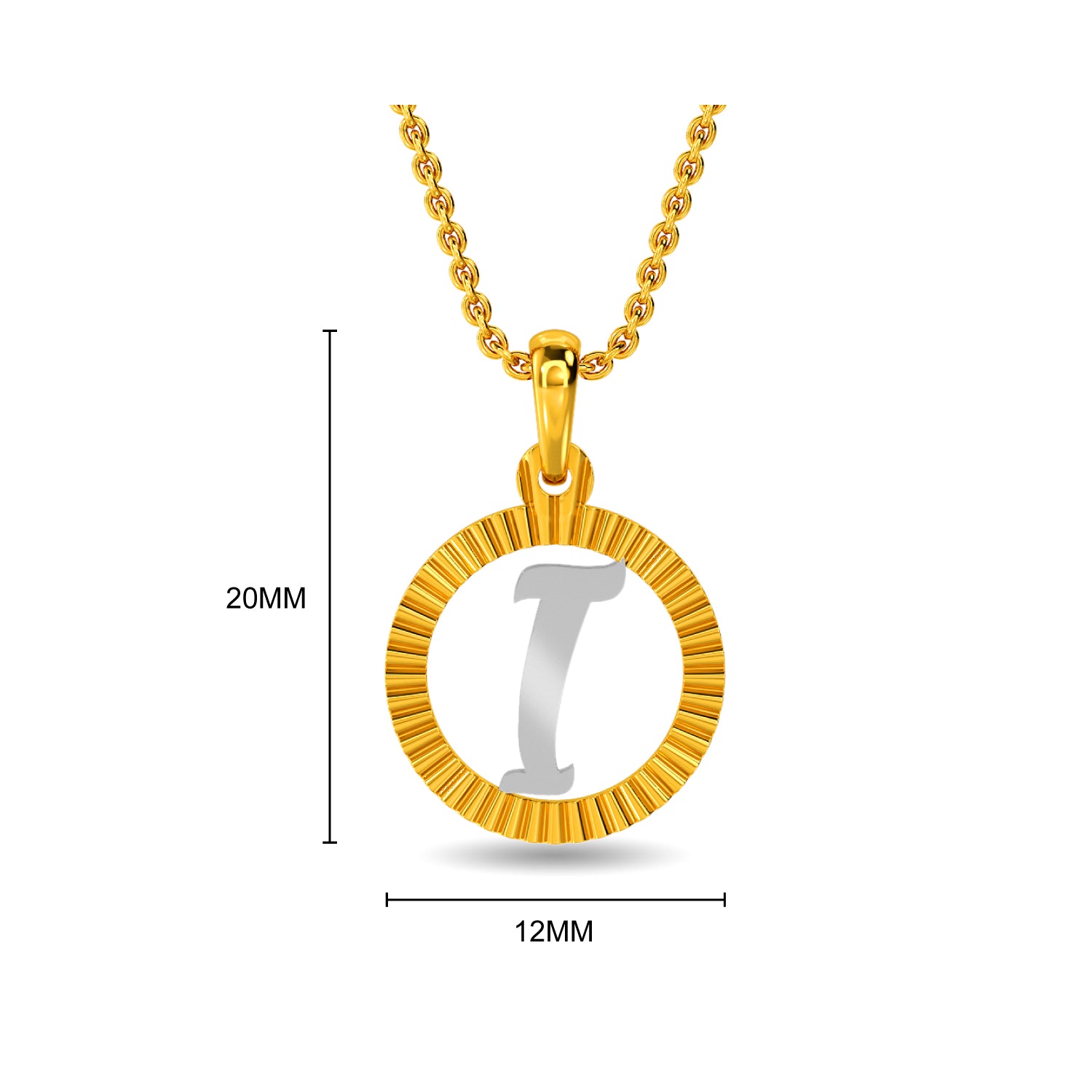 Initial I Gold Pendant