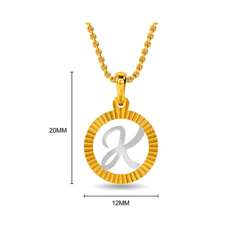 Initial K Gold Pendant