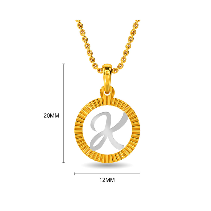 Initial K Gold Pendant