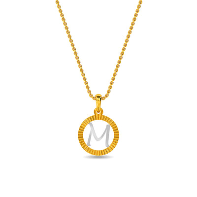 Initial M Gold Pendant