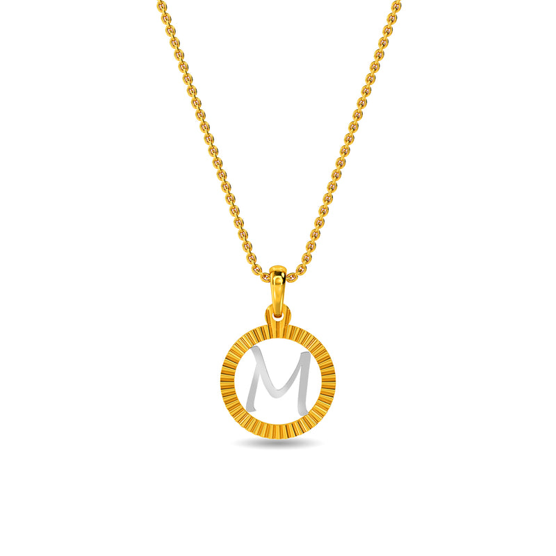 Initial M Gold Pendant