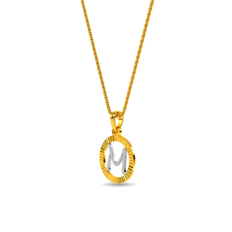 Initial M Gold Pendant