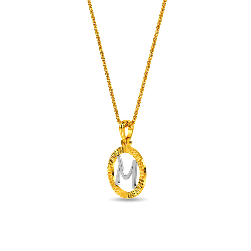 Initial M Gold Pendant