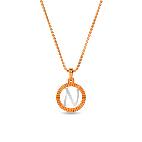 Initial N Gold Pendant