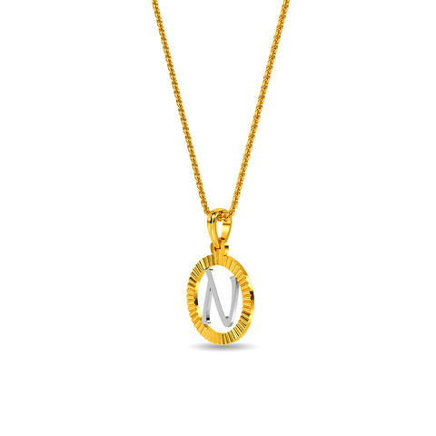 Initial N Gold Pendant
