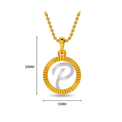 Initial P Gold Pendant