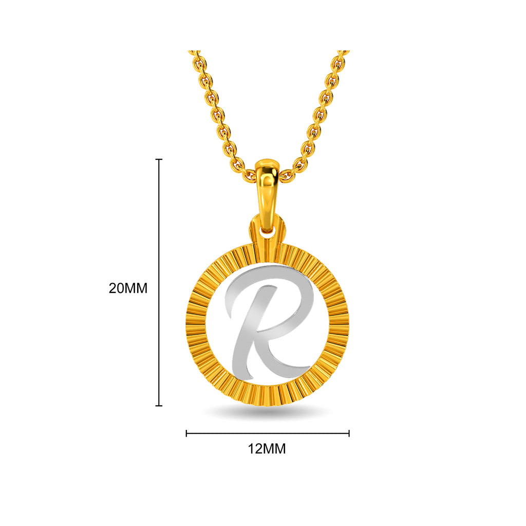 Initial R Gold Pendant