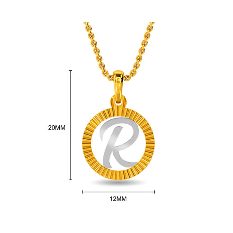 Initial R Gold Pendant