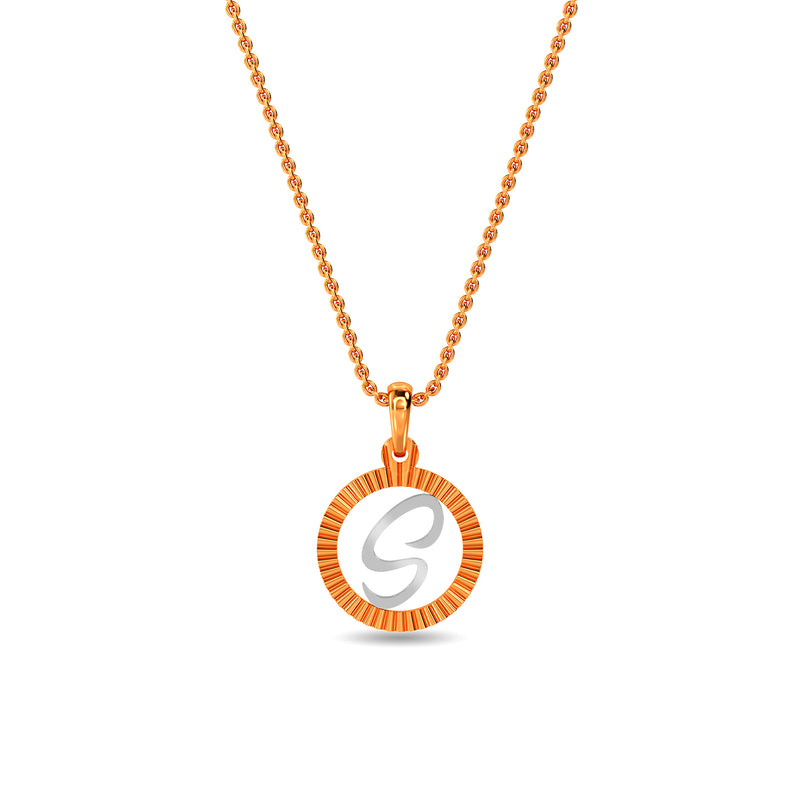 Initial S Gold Pendant