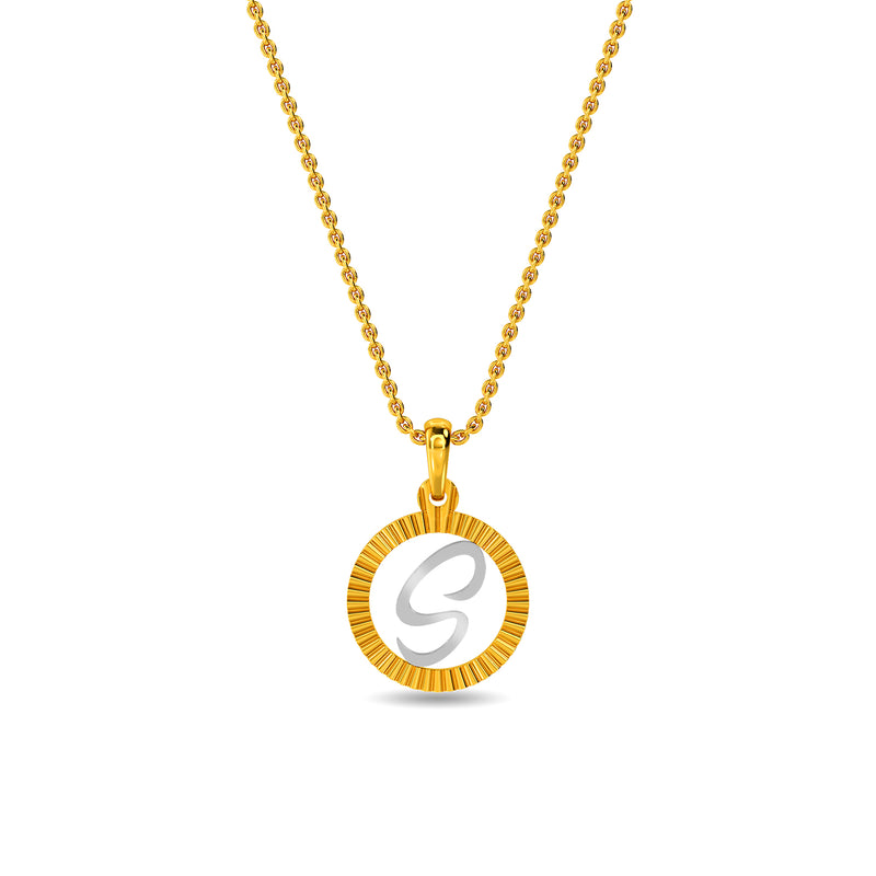 Initial S Gold Pendant