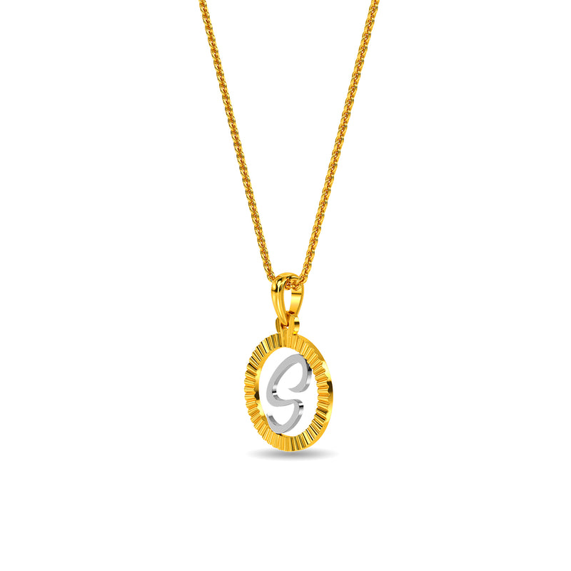 Initial S Gold Pendant