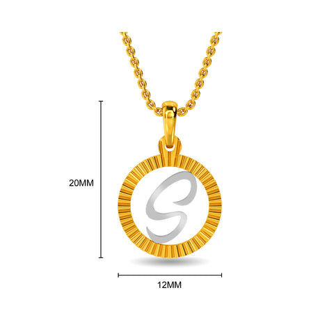 Initial S Gold Pendant