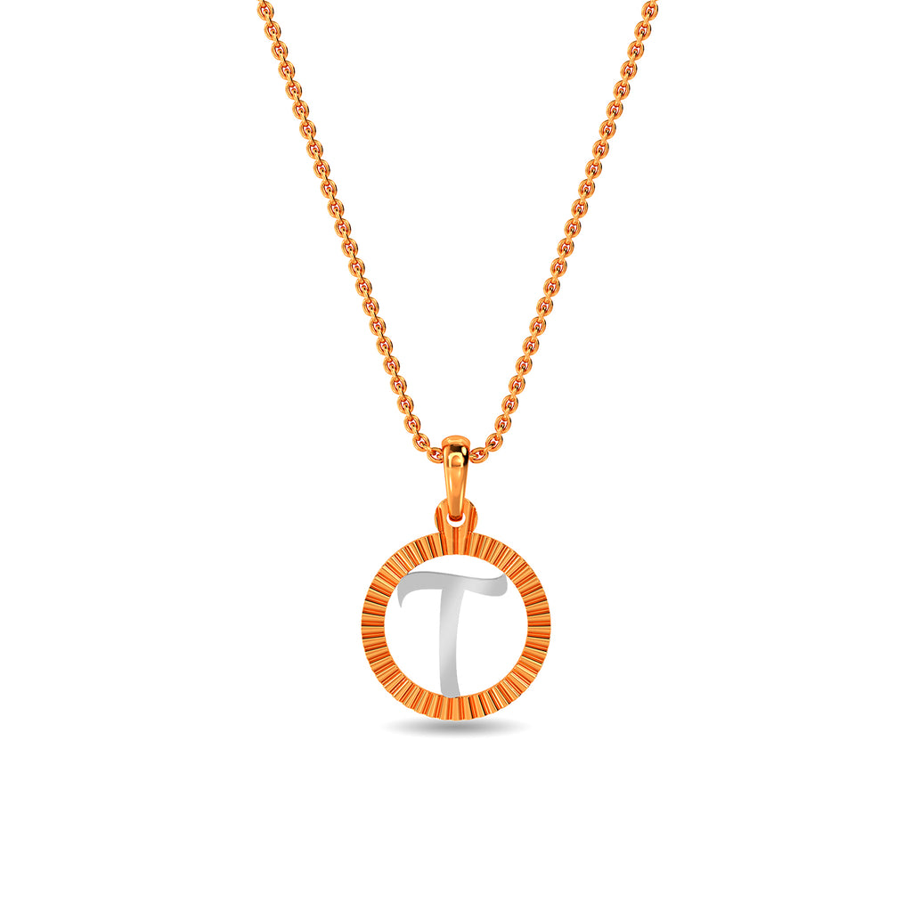 Initial T Gold Pendant
