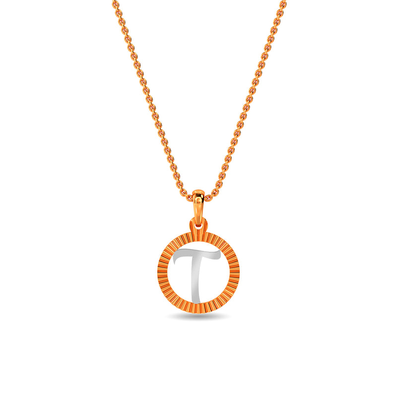 Initial T Gold Pendant
