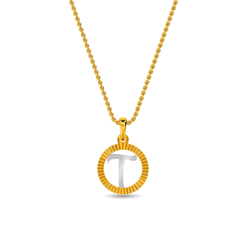 Initial T Gold Pendant
