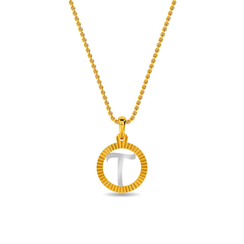 Initial T Gold Pendant