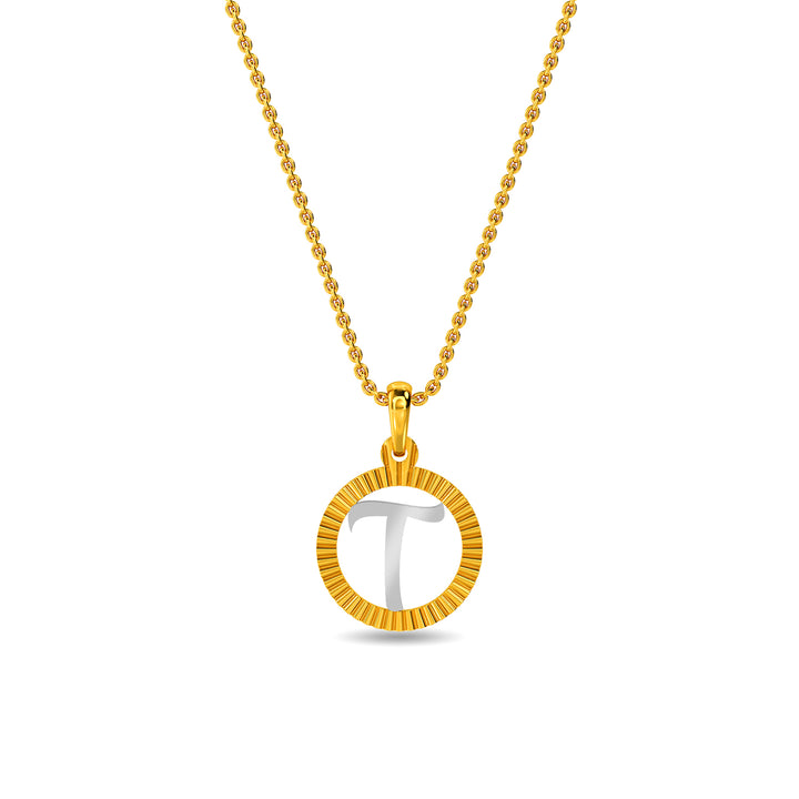 Initial T Gold Pendant
