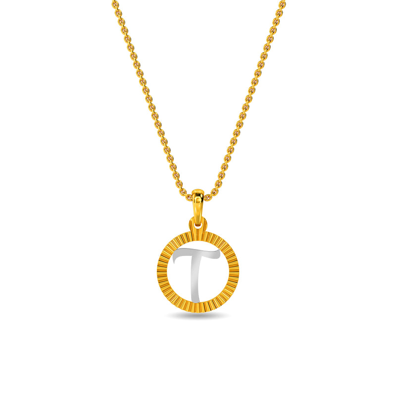 Initial T Gold Pendant