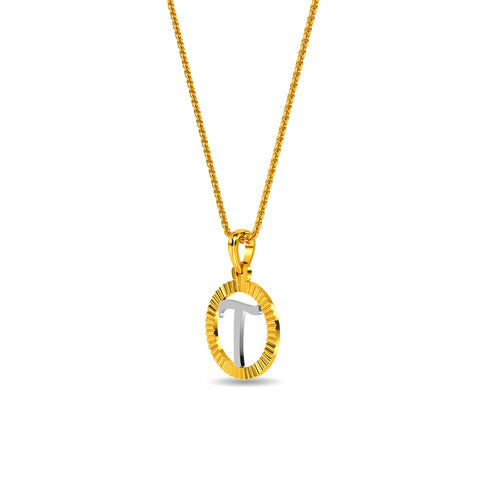 Initial T Gold Pendant