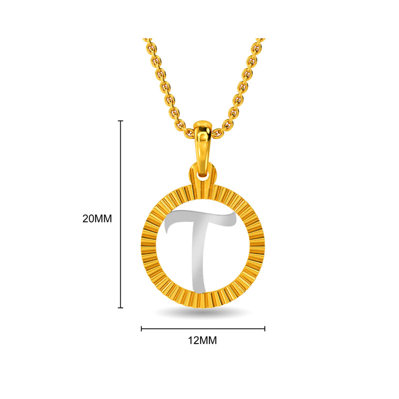 Initial T Gold Pendant