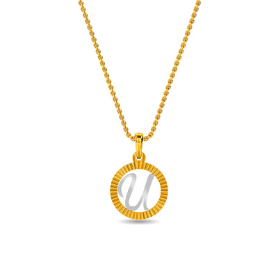 Initial U Gold Pendant