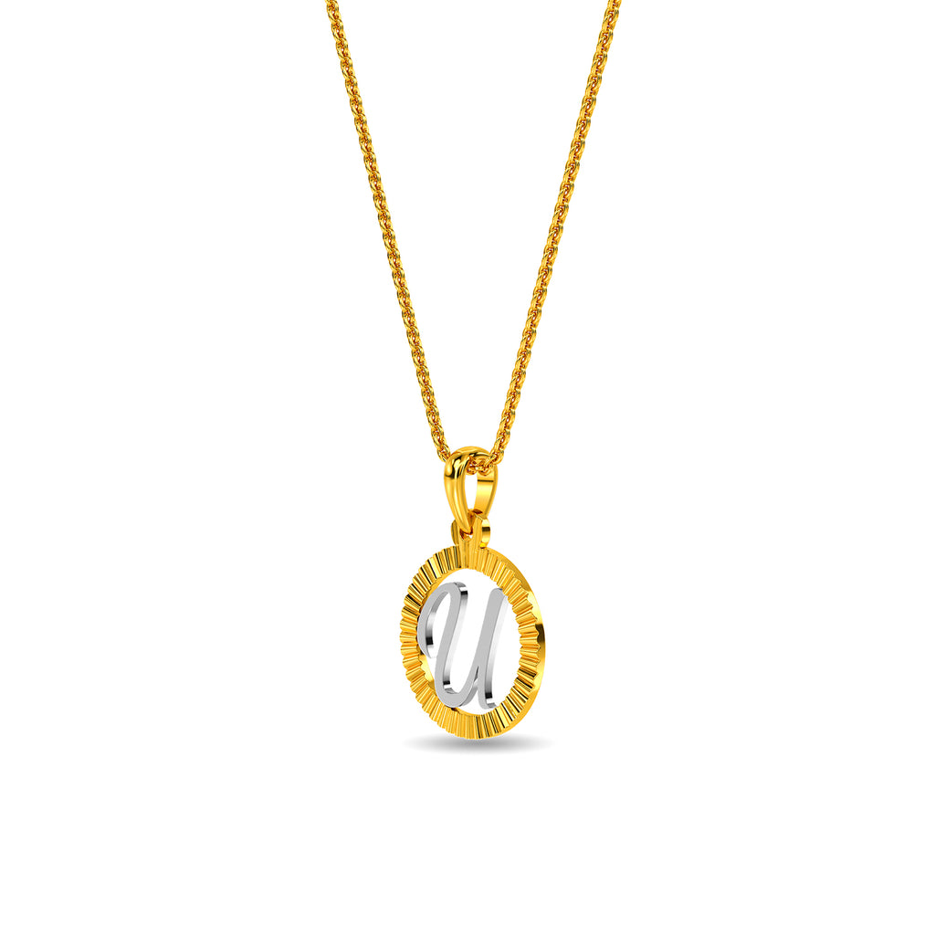 Initial U Gold Pendant