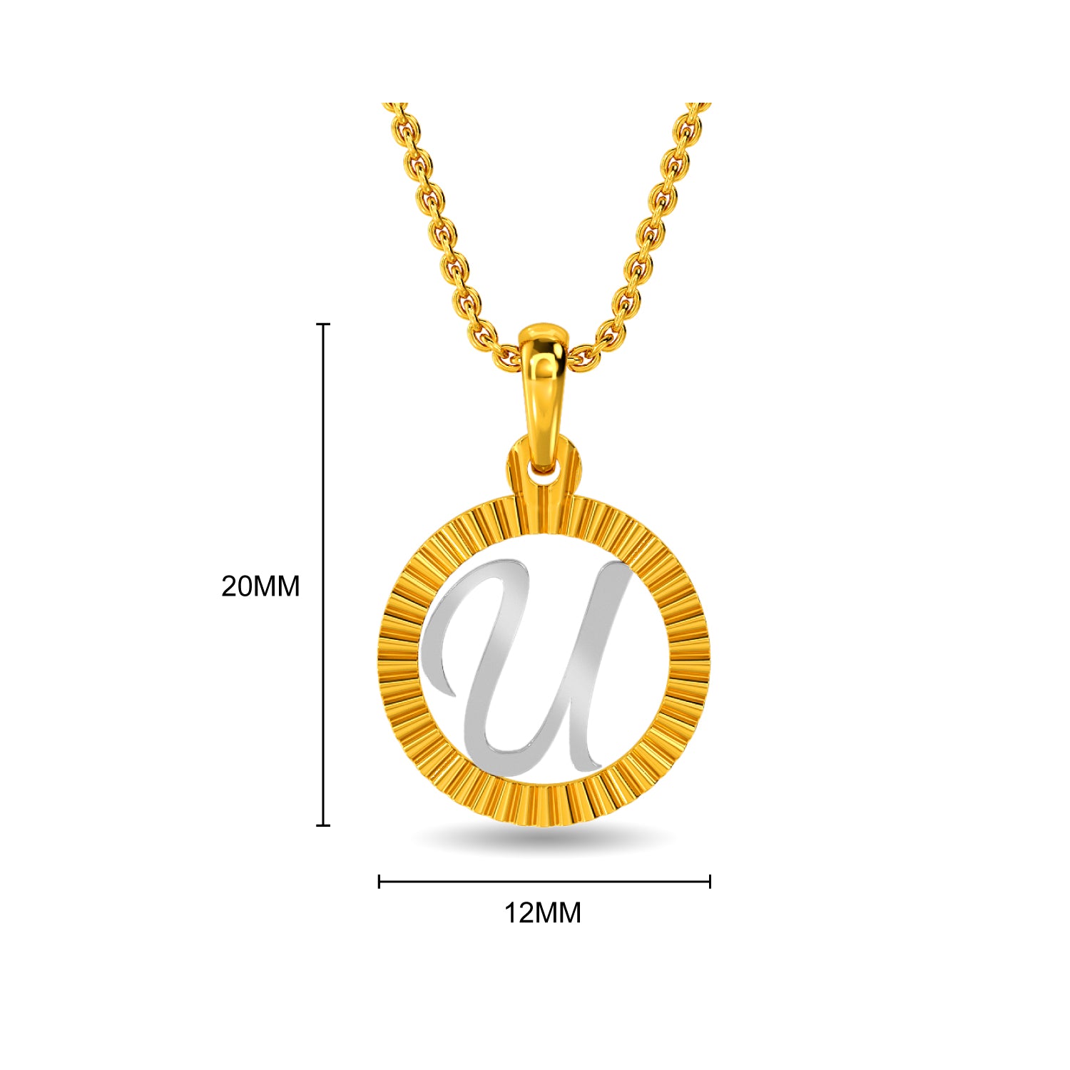 Initial U Gold Pendant