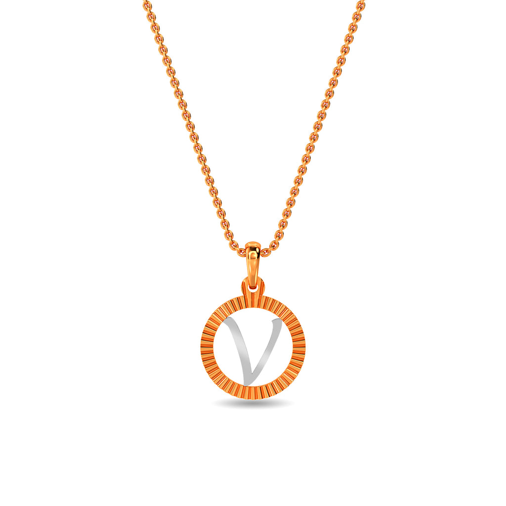 Initial V Gold Pendant