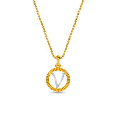 Initial V Gold Pendant