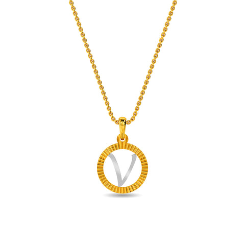 Initial V Gold Pendant