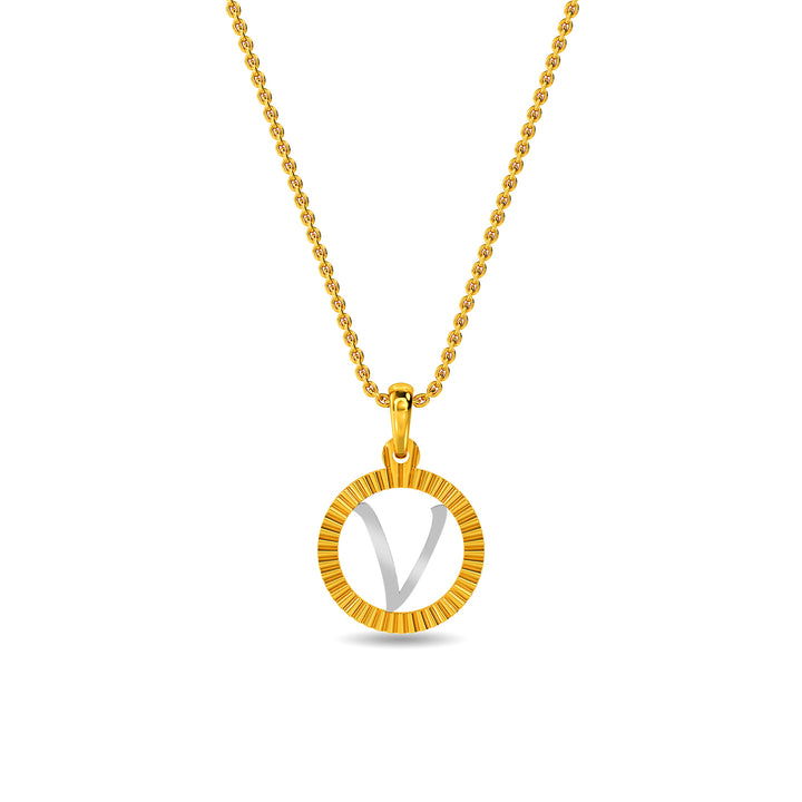 Initial V Gold Pendant