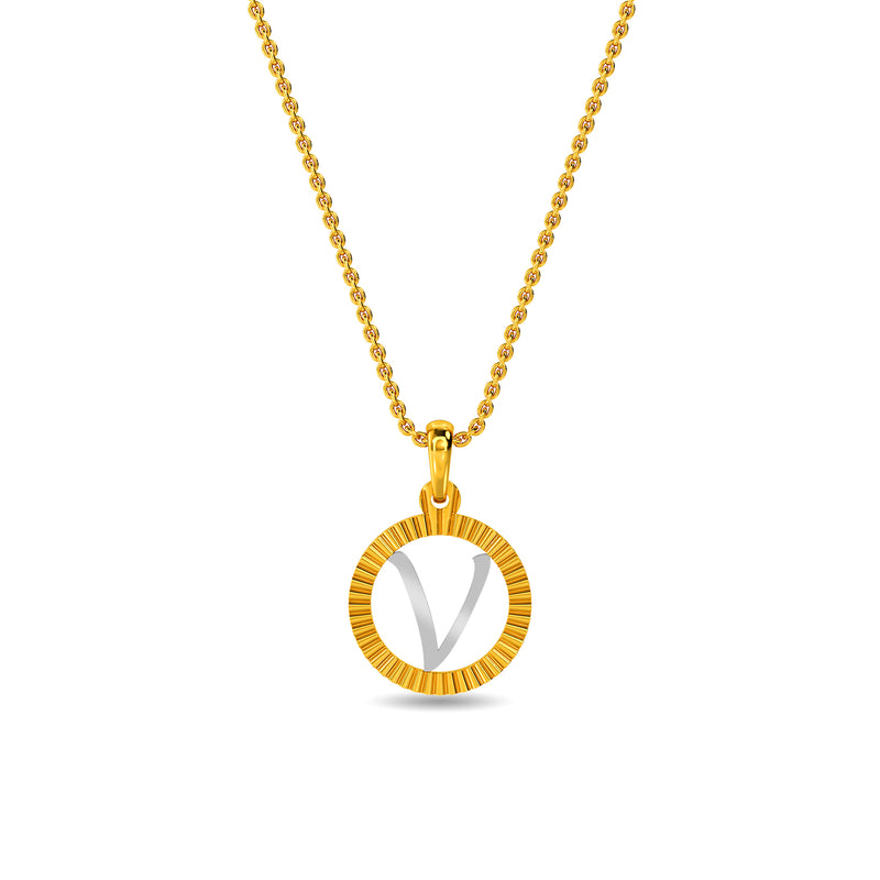 Initial V Gold Pendant