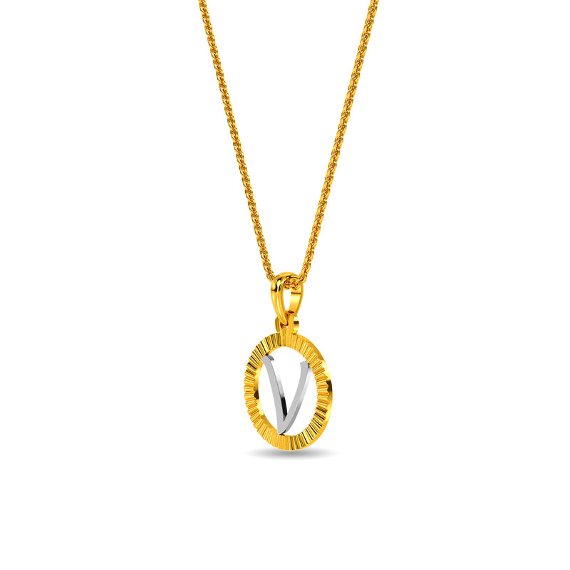 Initial V Gold Pendant