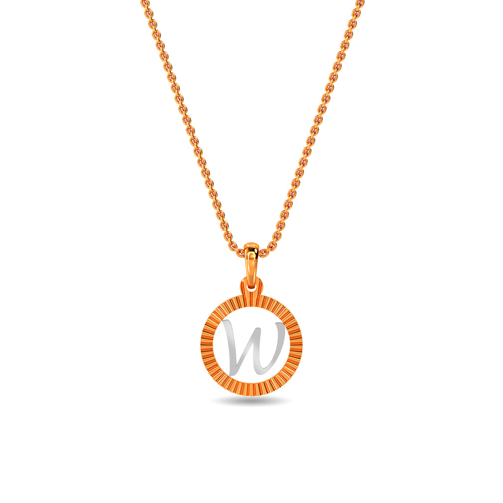 Initial W Gold Pendant
