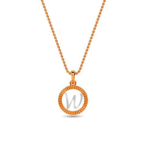 Initial W Gold Pendant