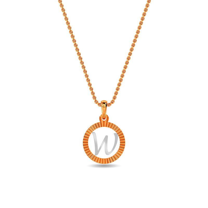 Initial W Gold Pendant