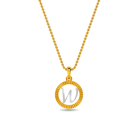Initial W Gold Pendant